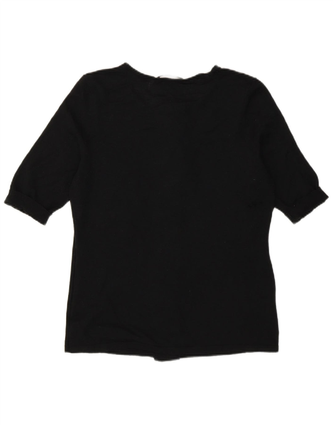 Hugo Boss Dame Flæse Front Crew Neck Jumper Sweater UK 8 Small Black