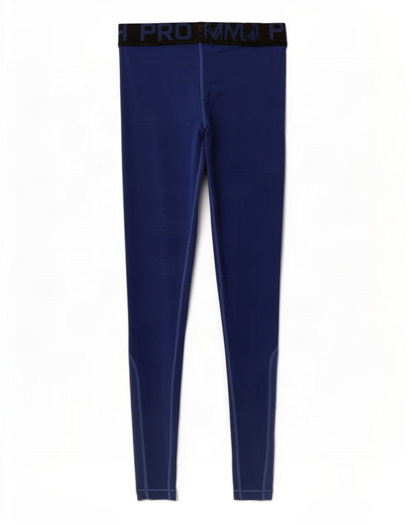 Nike Womens Dri Fit Graphic Leggings UK 12 Medium Blue Colourblock