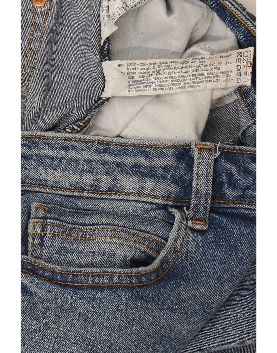 Zara Damen Crop Bootcut Jeans EU 40 Medium W30 L25 Blaue Baumwolle