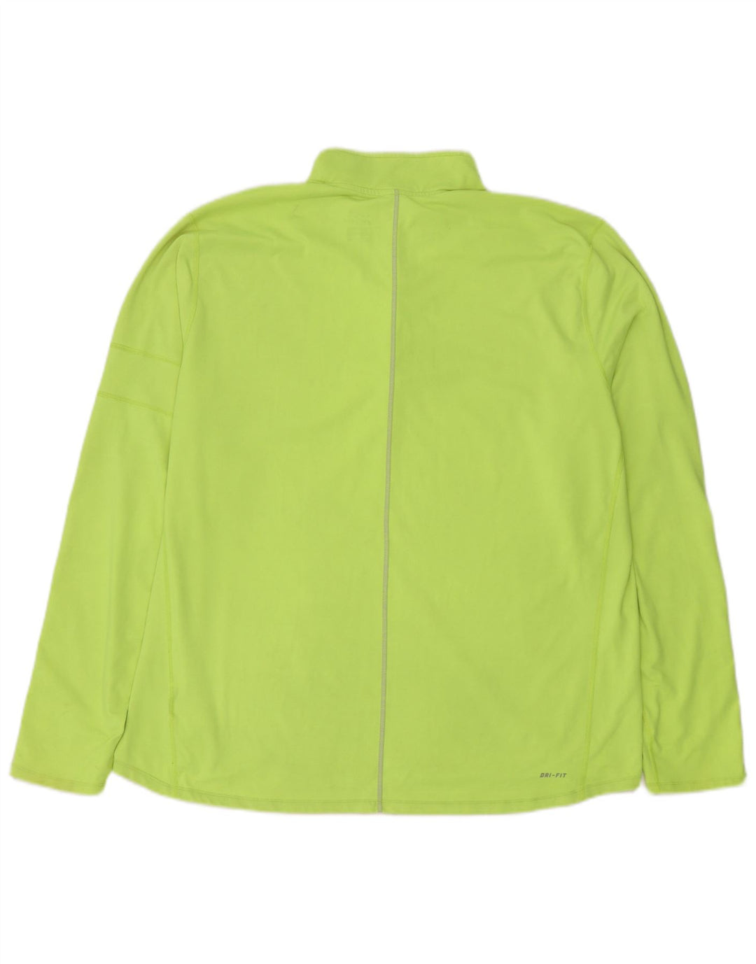 Nike Mens Dri Fit Zip Neck Pulôver Treino Top 2XL Verde Poliéster