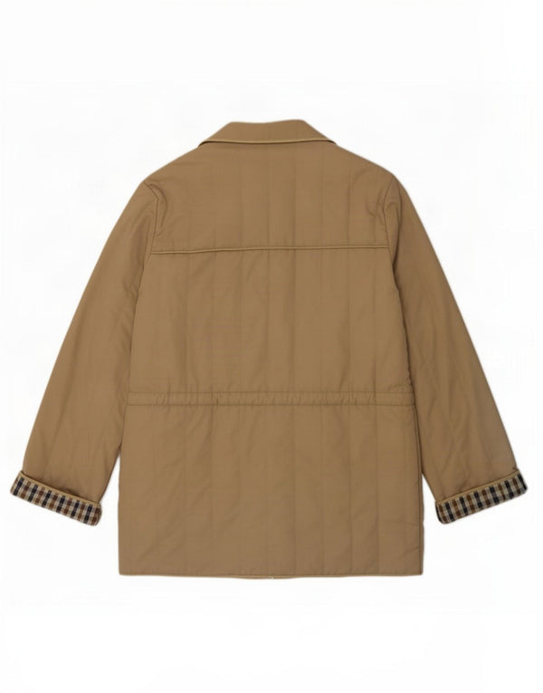 Aquascutum Abrigo acolchado extragrande para mujer UK 46 Poliéster beige grande