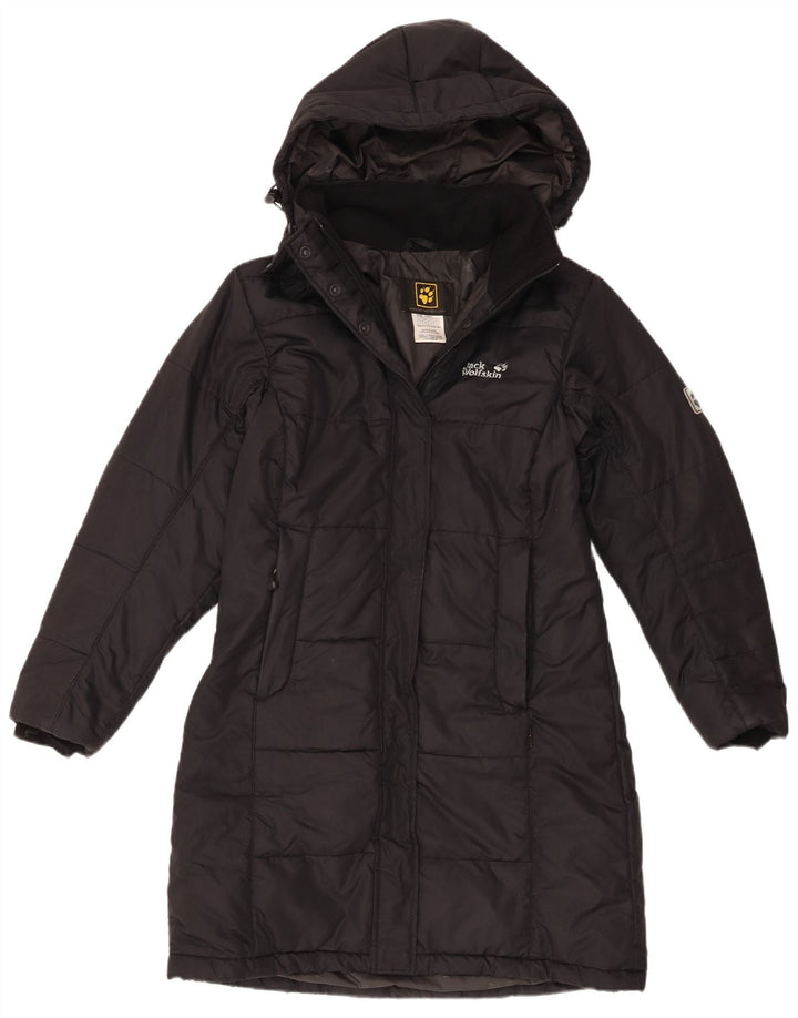 Jack Wolfskin Womens Hooded Padded Coat UK 10 Small  Black Polyester