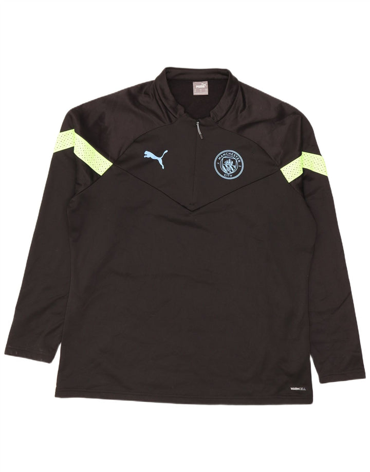Puma Herre Manchester City Pullover Træningsdragt Top XL Sort Colourblock