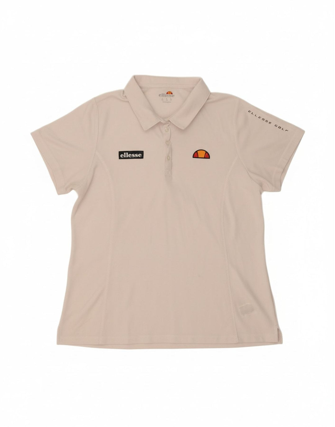 ELLESSE Womens Graphic Polo Shirt UK 16 Large White Polyester