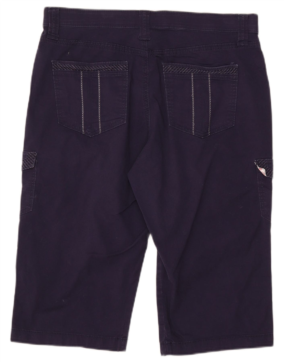 LEE Womens Cargo Shorts US 12 Large W34 Navy Blue Cotton