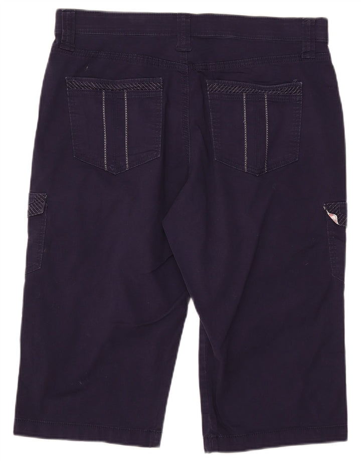 LEE Womens Cargo Shorts US 12 Large W34 Navy Blue Cotton
