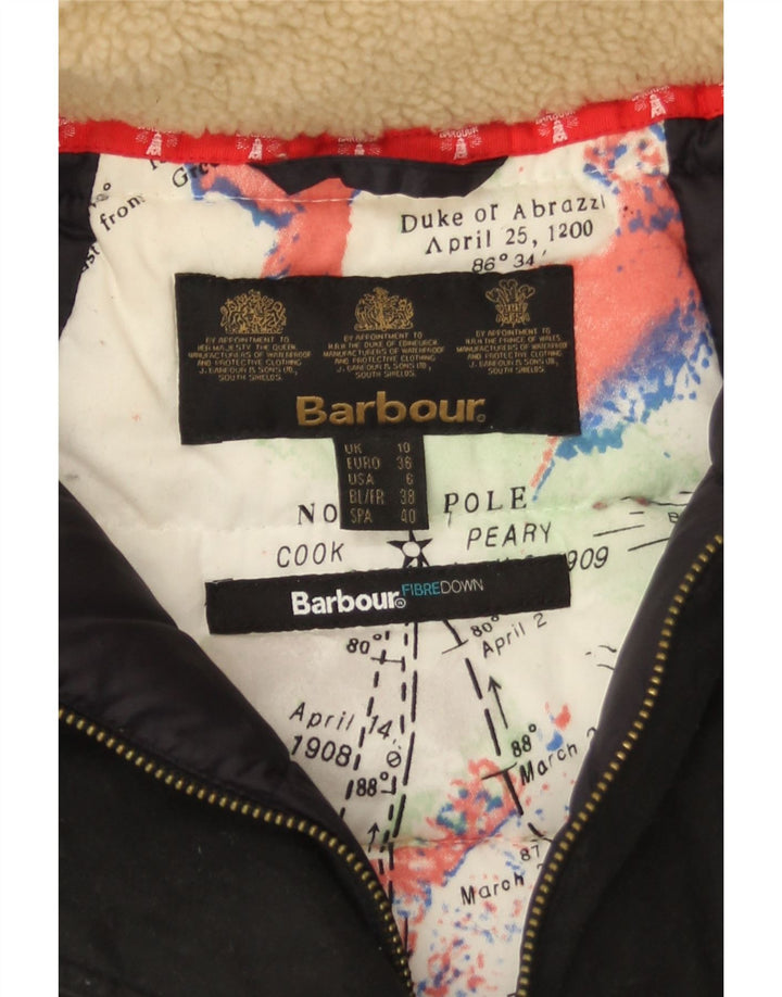 Barbour Womens Hooded Oversized Padded Coat UK 10 Small Black