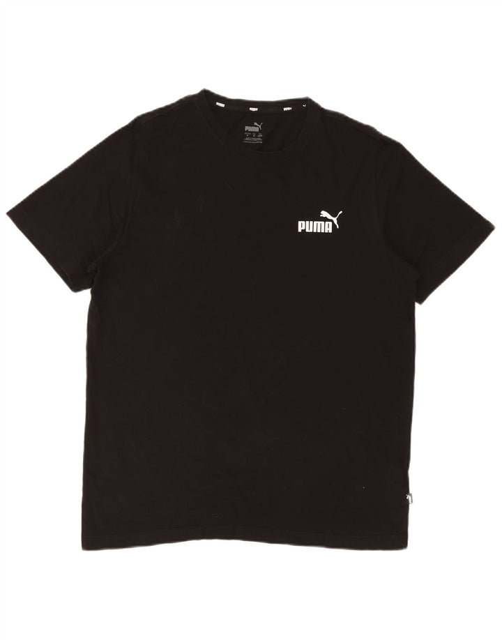Puma Mens T-Shirt Top Medium Black Cotton