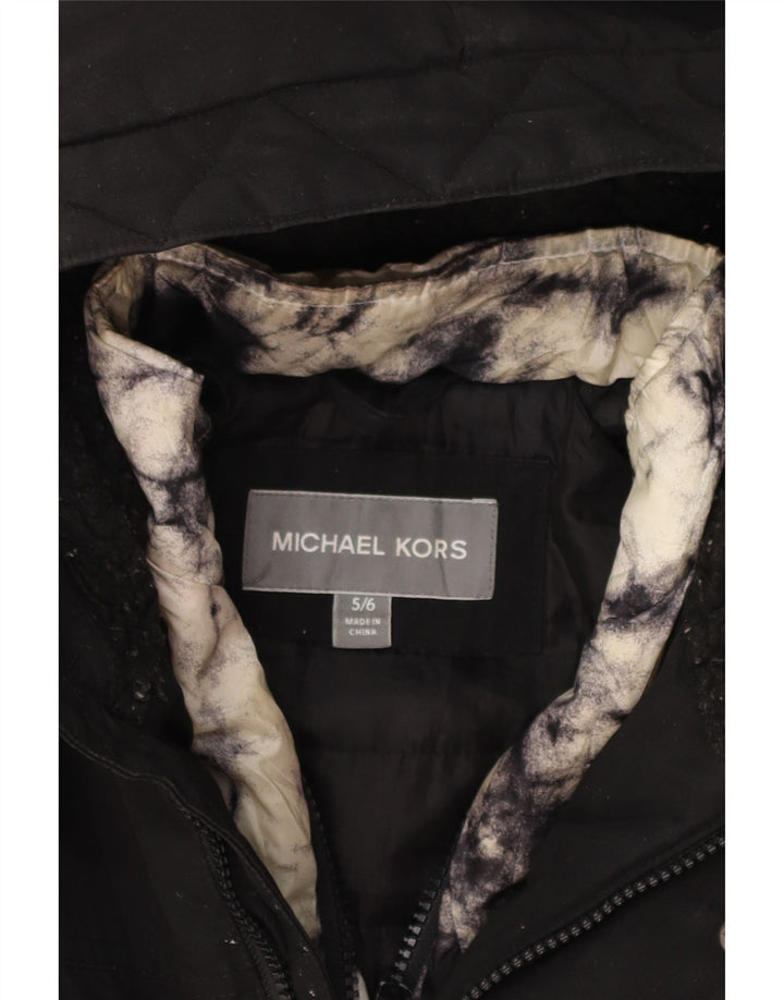 MICHAEL KORS Boys Hooded Windbreaker Jacket 5-6 Years Black Polyester Vintage Michael Kors and Second-Hand Michael Kors from Messina Hembry 