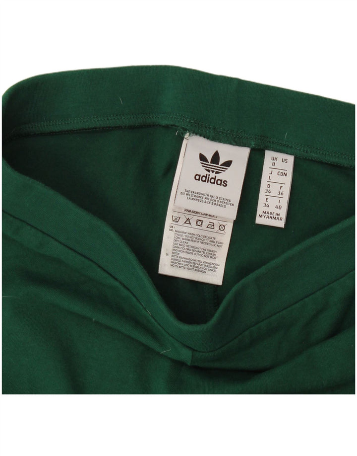 Adidas Womens Leggings UK 8 Small Green Bomuld