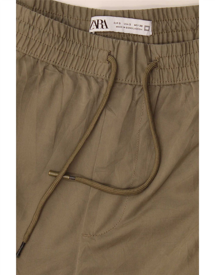 Zara Womens Joggers Cargo Trousers Small W30 L25 Khaki