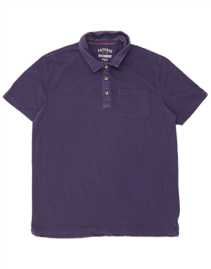 FAT FACE Mens Polo Shirt Large Purple Cotton