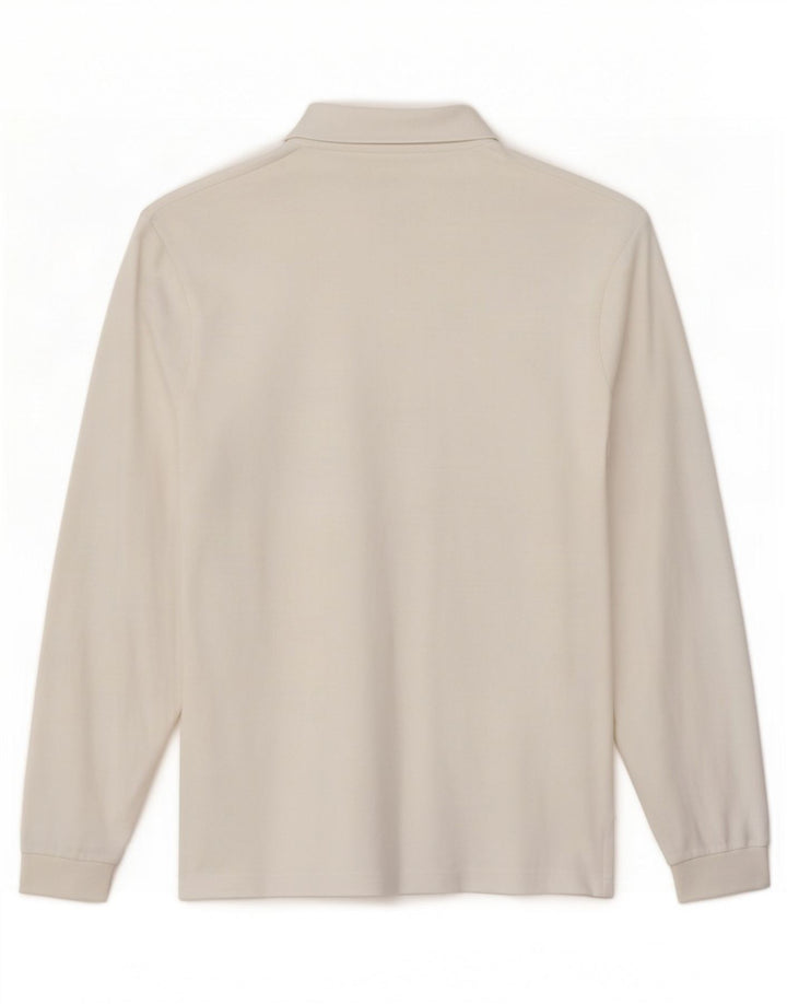 Kappa Mens Long Sleeve Polo Shirt Small White Cotton