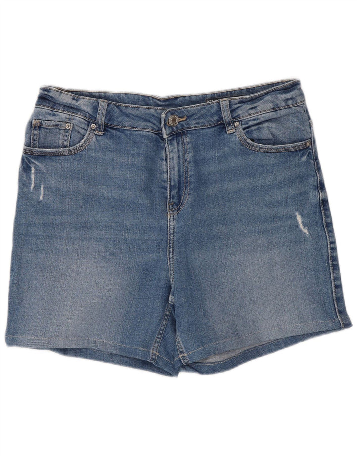 Marks & Spencer Short en jean vieilli pour femme UK 12 Medium W30 Bleu Coton