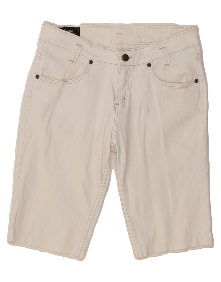 LEE Womens Denim Shorts W28 Medium White Vintage Lee and Second-Hand Lee from Messina Hembry 