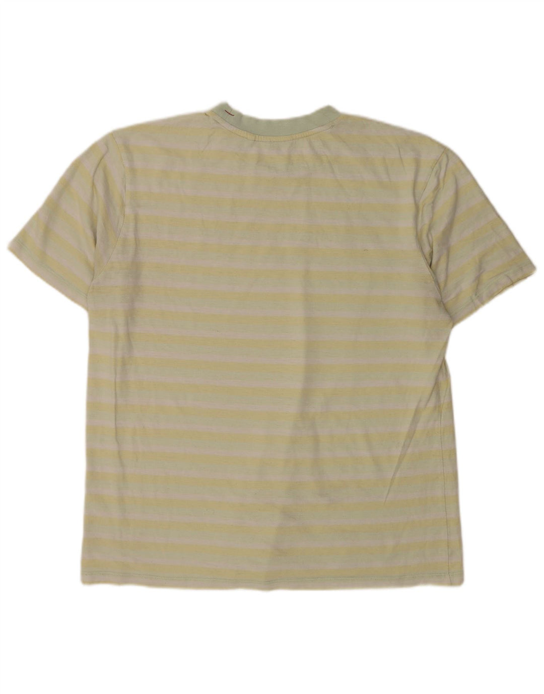 Guess Mens Graphic T-Shirt Top Large Yellow Striped
