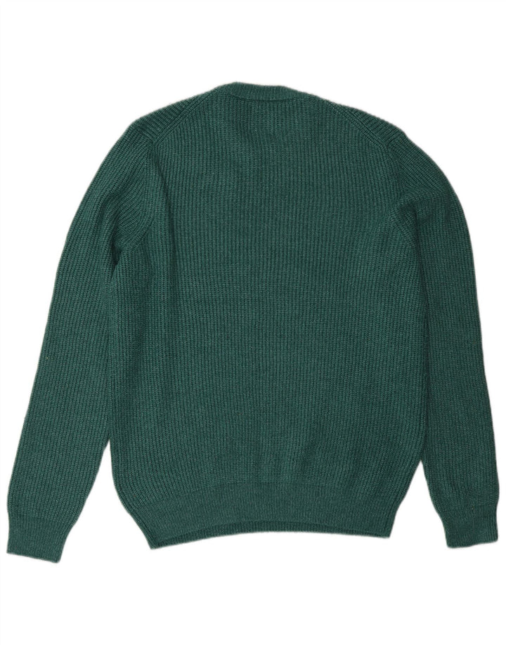 Marks & Spencer Herren-Pullover mit Rundhalsausschnitt, mittelgrün, Polyester