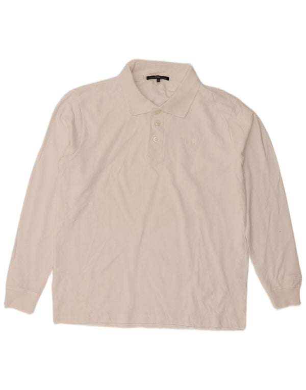 Gianfranco Ferre Mens Long Sleeve Polo Shirt IT 52 Large White Cotton