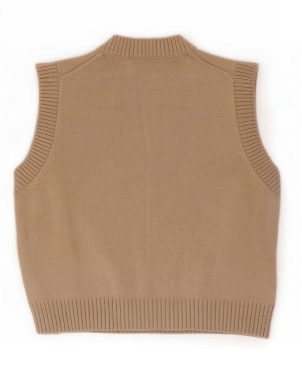 Zara Damen Weste Tank Top UK 14 Medium Beige Polyester