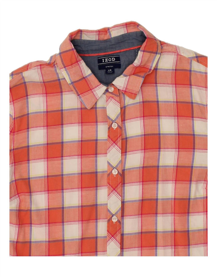 IZOD Womens Shirt UK 16 Large Red Check Cotton Vintage Izod and Second-Hand Izod from Messina Hembry 