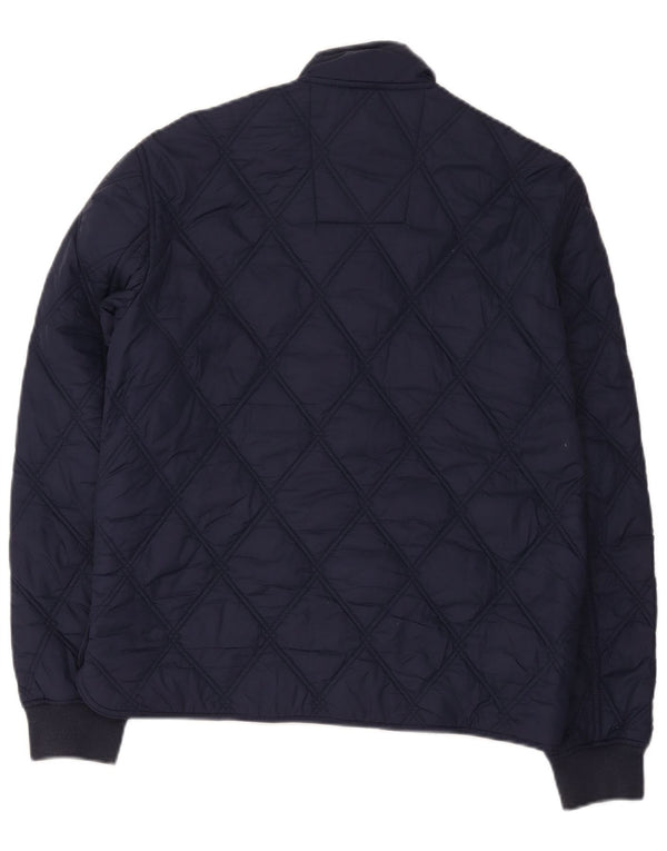 Replay Mens Quilted Jacket UK 38 Medium Navy Blue Polyamide