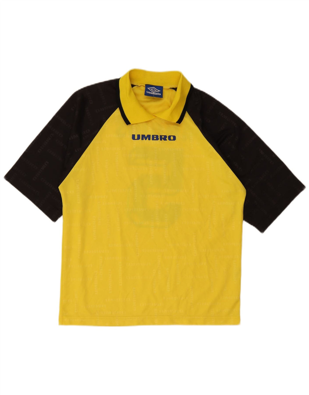 Umbro Boys Graphic Polo Shirt 15-16 Years Yellow Geometric Polyester