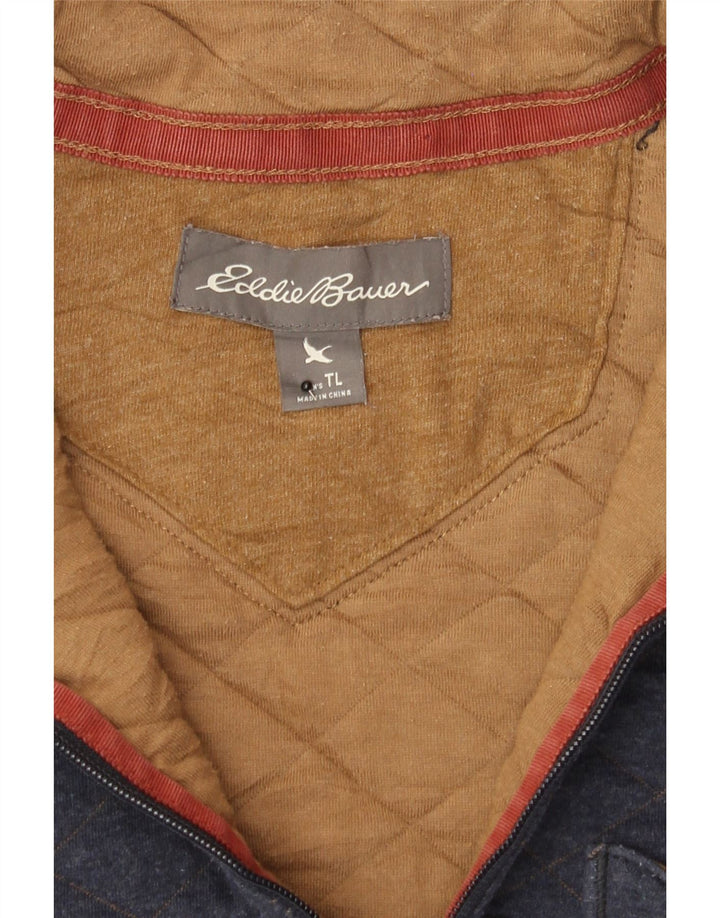 EDDIE BAUER Mens Zip Neck Sweatshirt Jumper Large Navy Blue Cotton Vintage Eddie Bauer and Second-Hand Eddie Bauer from Messina Hembry 