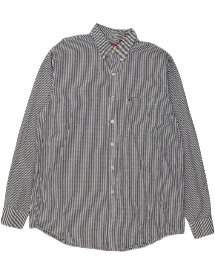 IZOD Mens Shirt XL Navy Blue Check Cotton Vintage Izod and Second-Hand Izod from Messina Hembry 