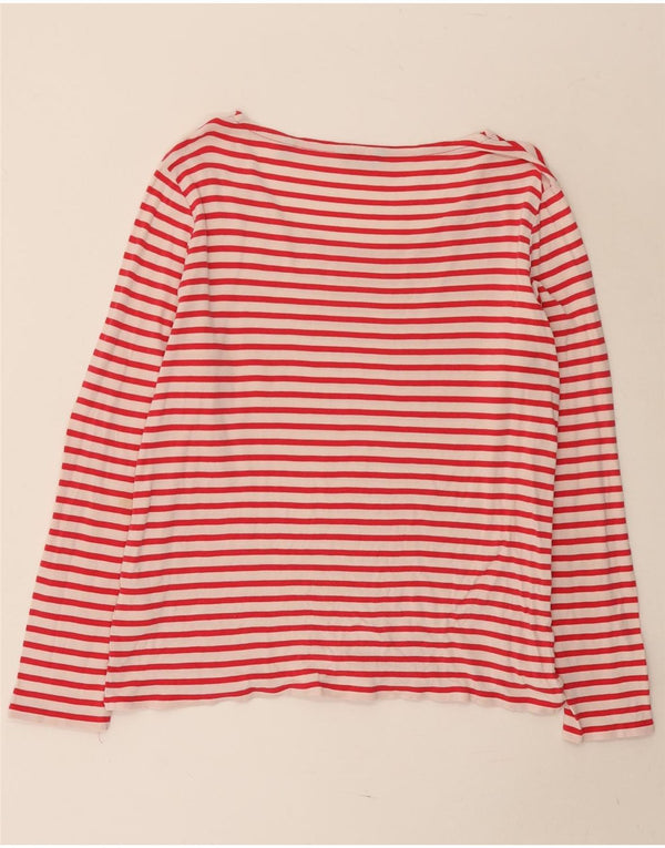 Gant Top feminino manga comprida UK 20 2XL algodão listrado vermelho