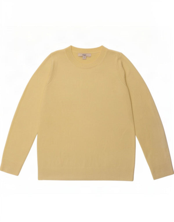 Marks & Spencer Damen-Pullover mit U-Boot-Ausschnitt, UK 12, Mittelgelb, Acryl