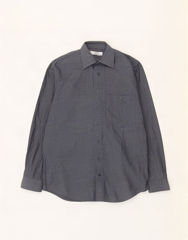 St. Bernard Mens Shirt Size 39/40 15 1/2 Medium Grey Cotton