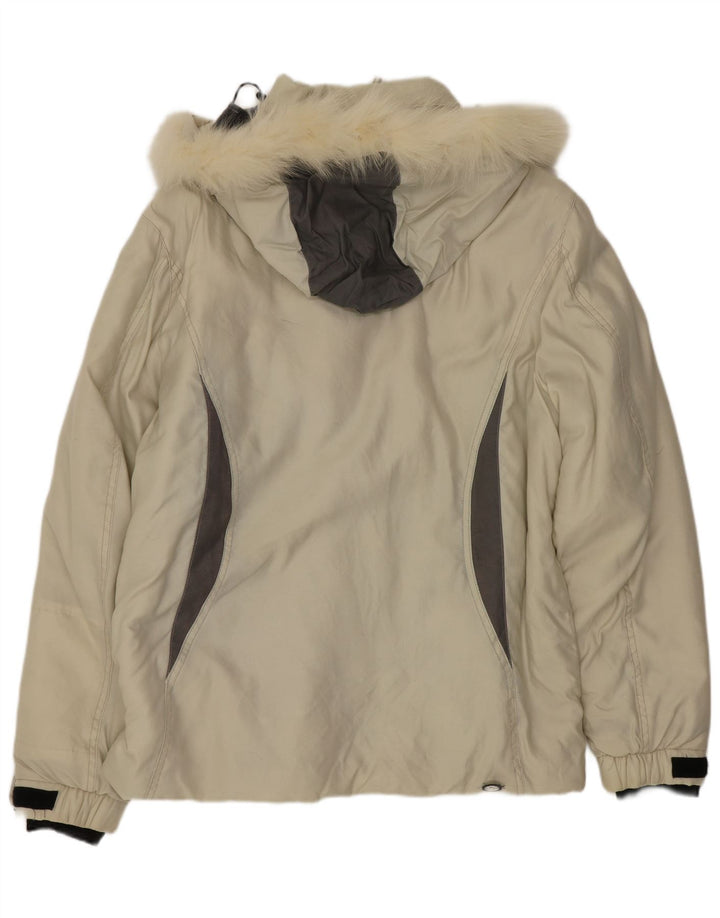 Colmar Mens Hooded Ski Jacket IT 46 Small Beige Colourblock