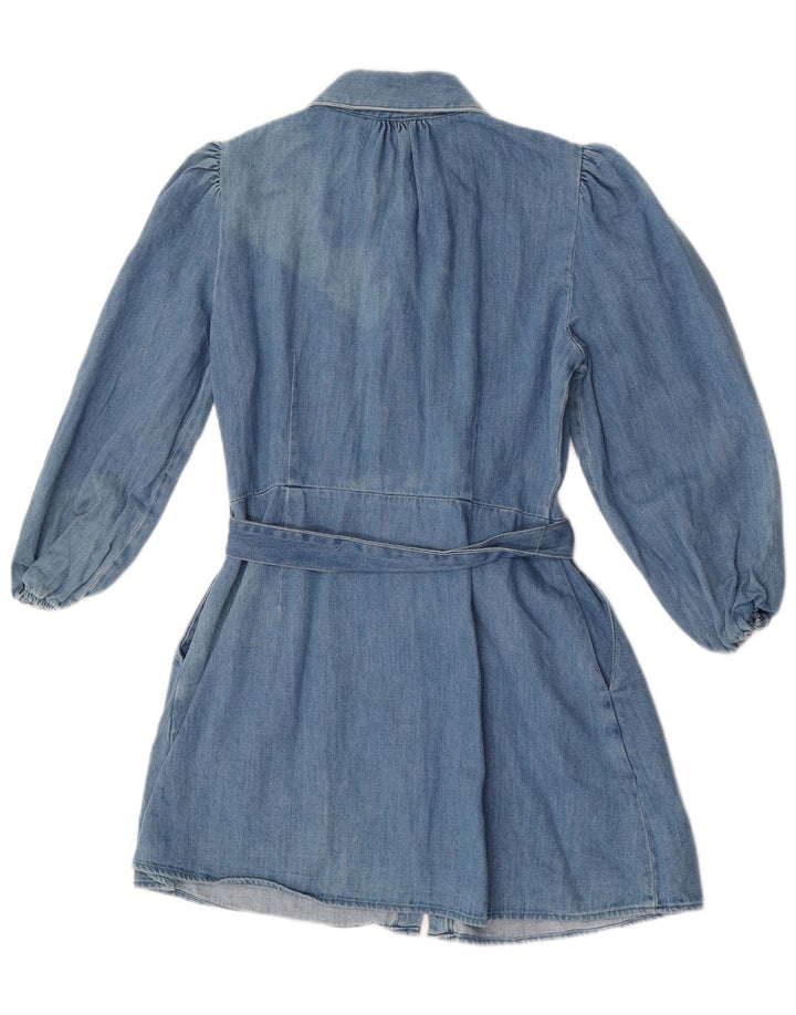 Zara Womens Long Sleeve Denim Dress UK 12 Medium Blue