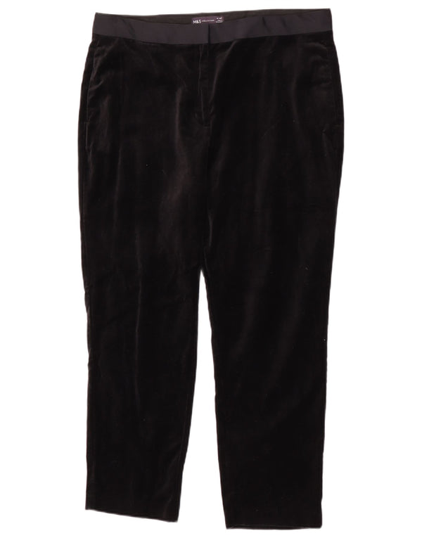 Pantaloni chino Capri Marks & Spencer da donna UK 14 Large W32 L25 Neri