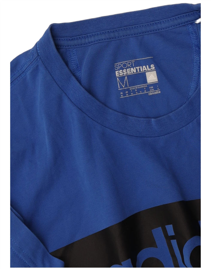 Maglietta grafica Adidas Climalite da uomo, blu medio