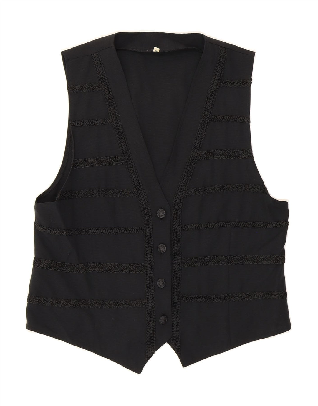VINTAGE Womens Waistcoat EU 38 Medium Navy Blue Viscose Vintage Vintage and Second-Hand Vintage from Messina Hembry 