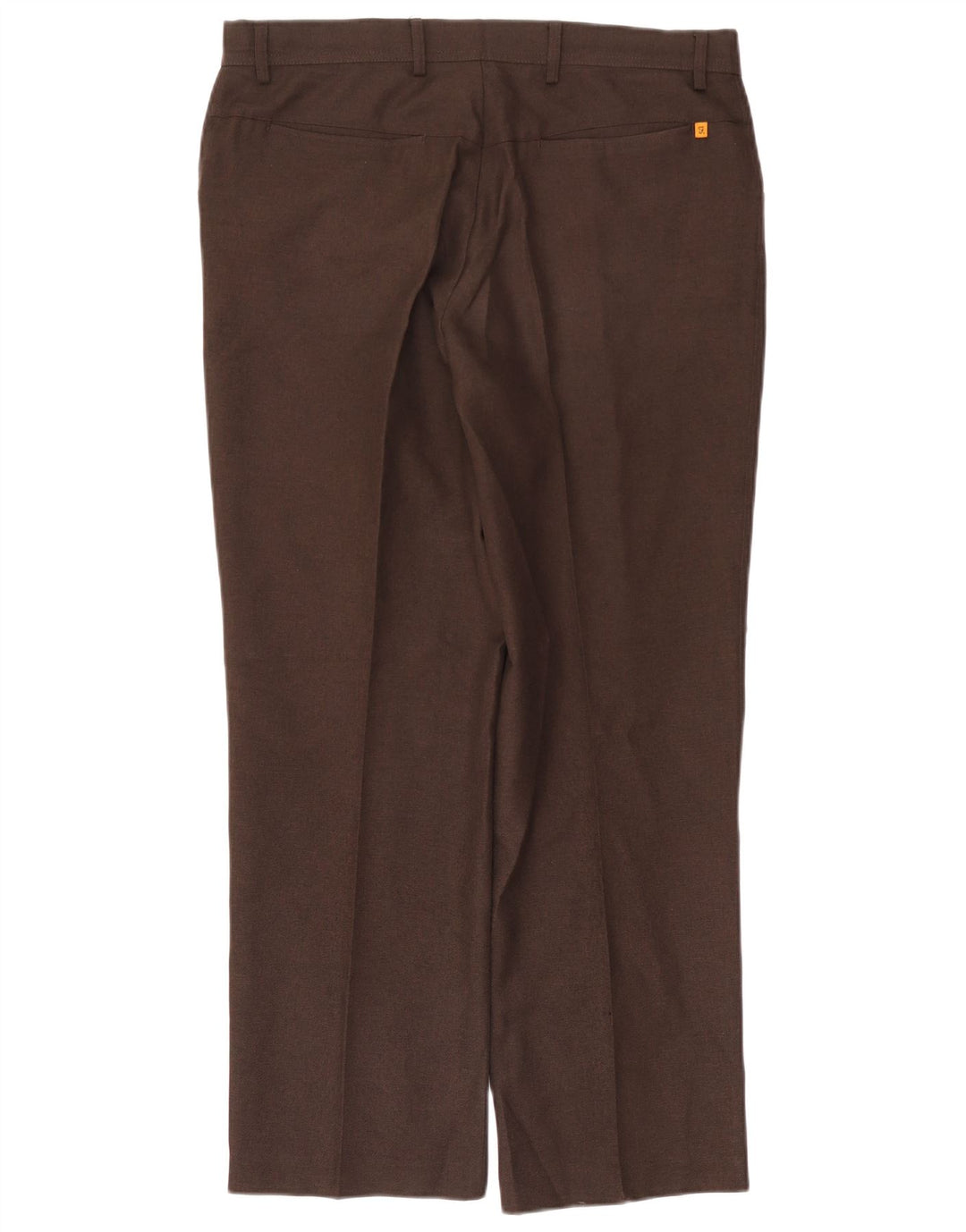 Farah Mens Straight Casual Trousers W36 L29 Brown Polyester