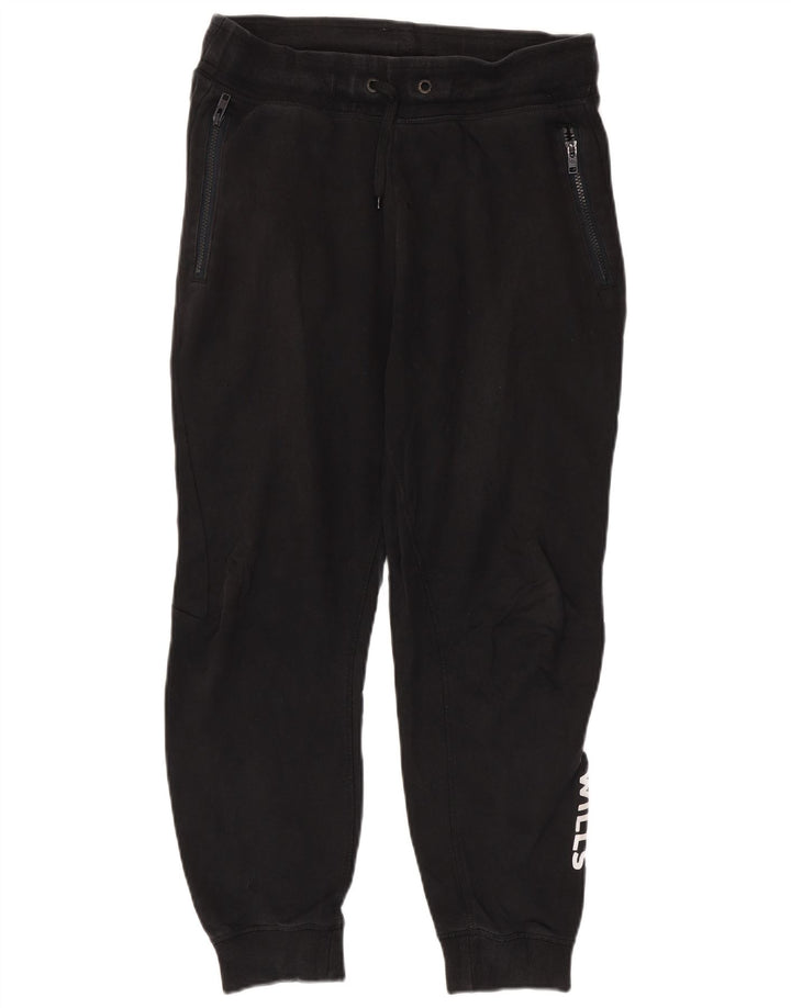 Jack Wills Mens Graphic Tracksuit Trousers Joggers Medium Black Cotton