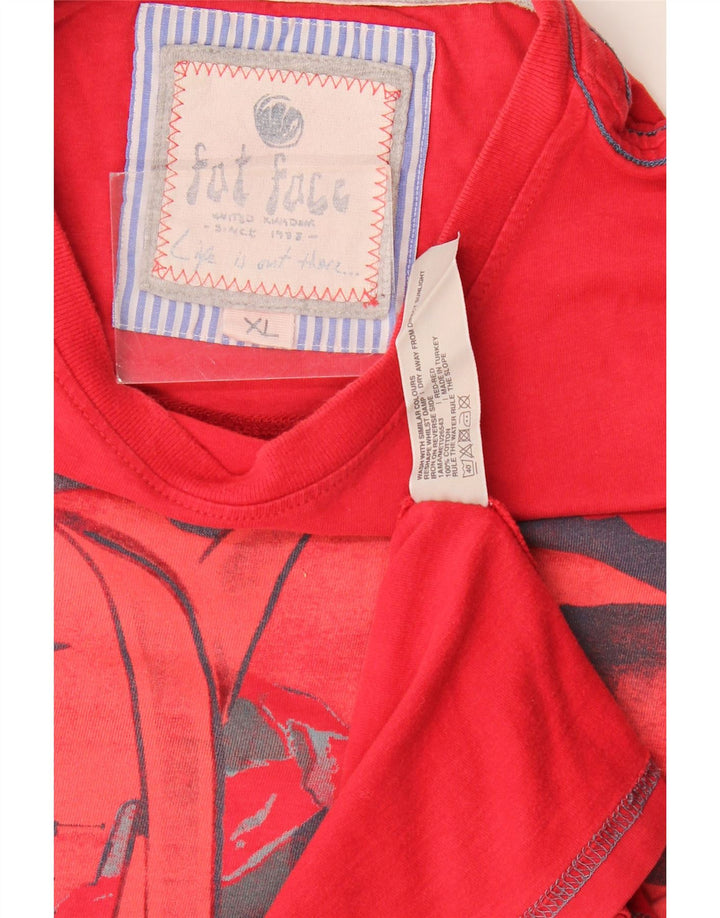 Fat Face Mens Graphic T-Shirt Top XL Red Cotton