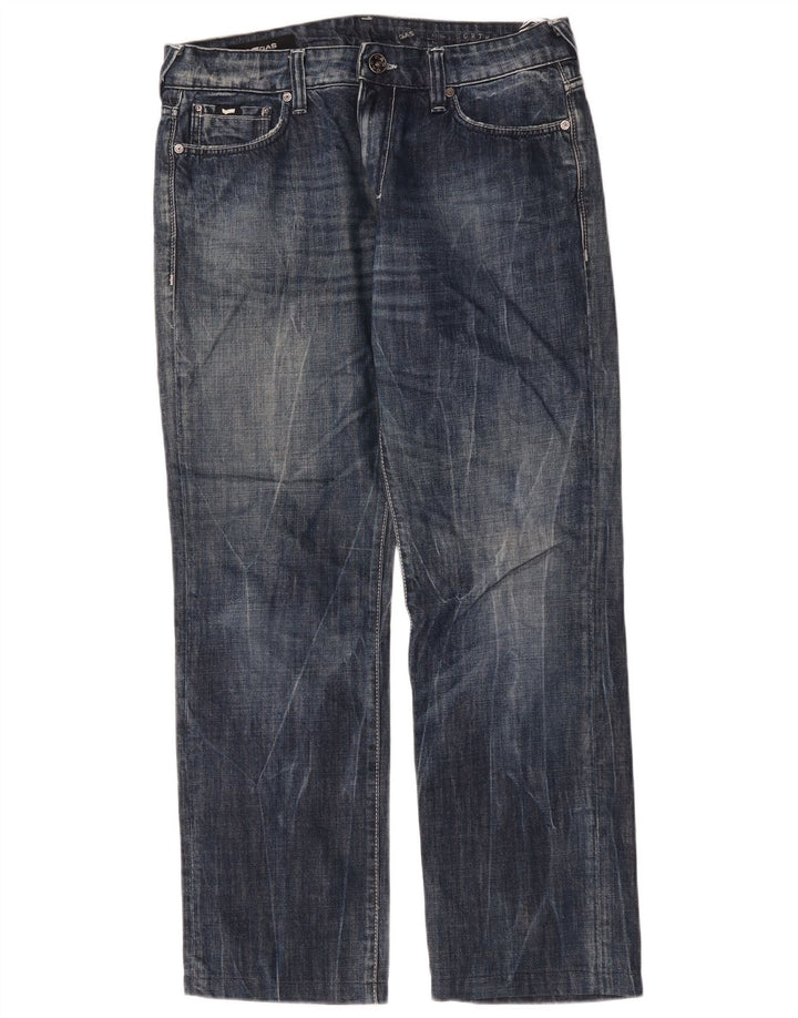 Gas Mens Straight Jeans W33 L30 Navy Blue Cotton
