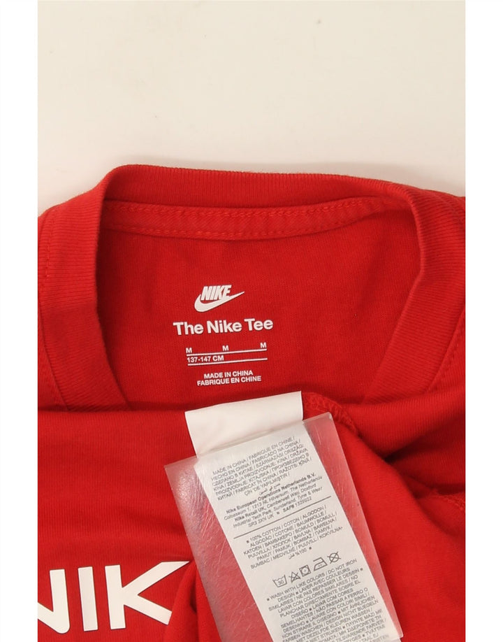 NIKE Boys Graphic T-Shirt Top 10-11 Years Medium Red Cotton