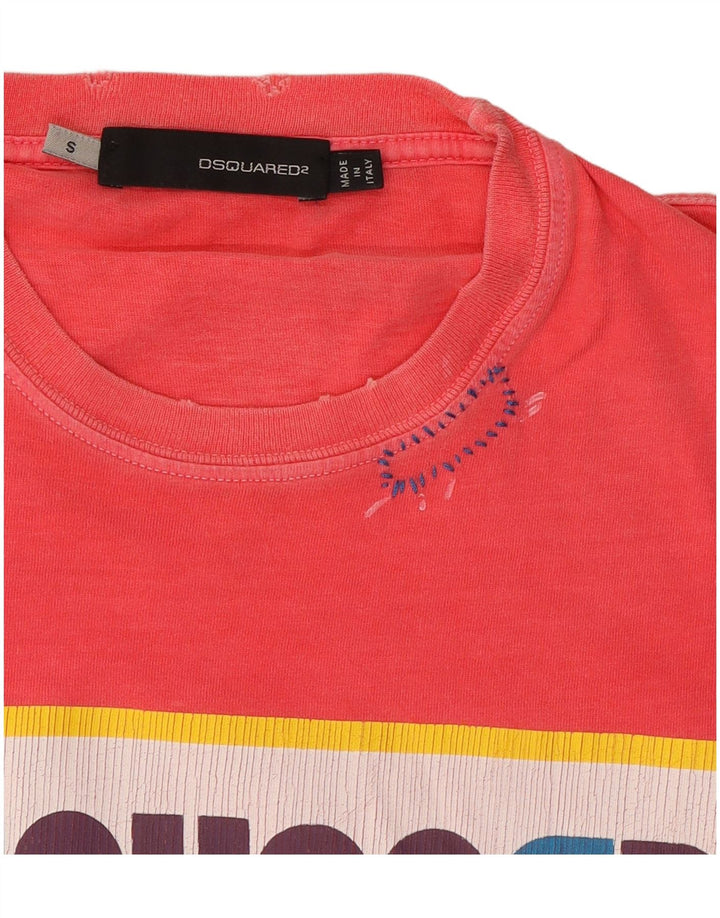Dsquared2 Camiseta masculina gráfica top pequeno rosa