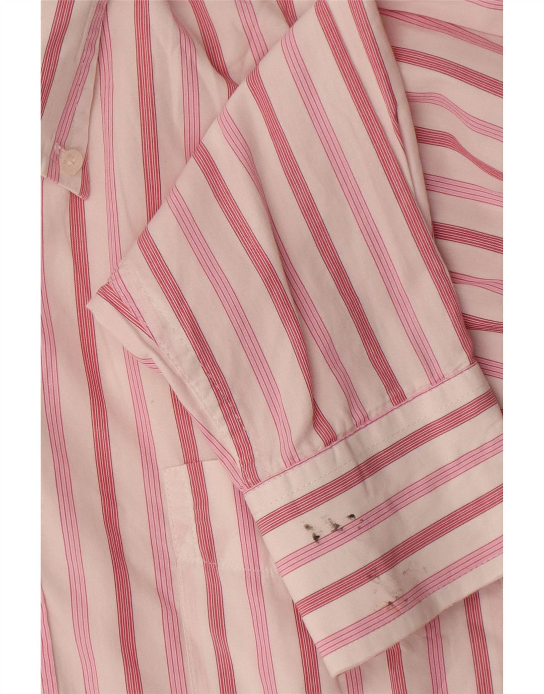 Sergio Tacchini Mens Shirt Large Pink Striped Cotton