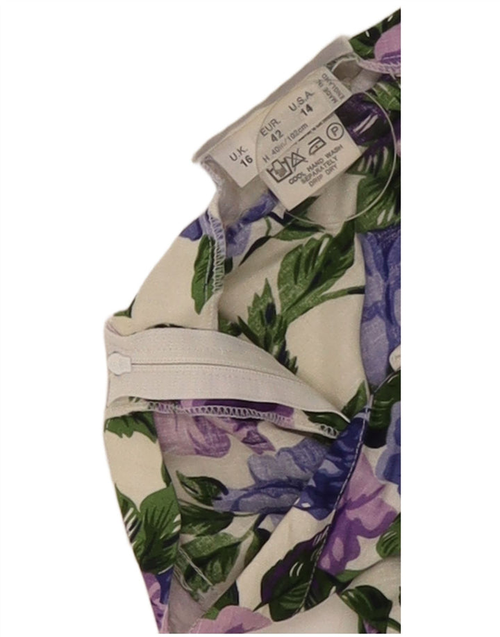 Simon Jeffrey Womens Strapless Dress UK 16 Large Multicoloured Floral