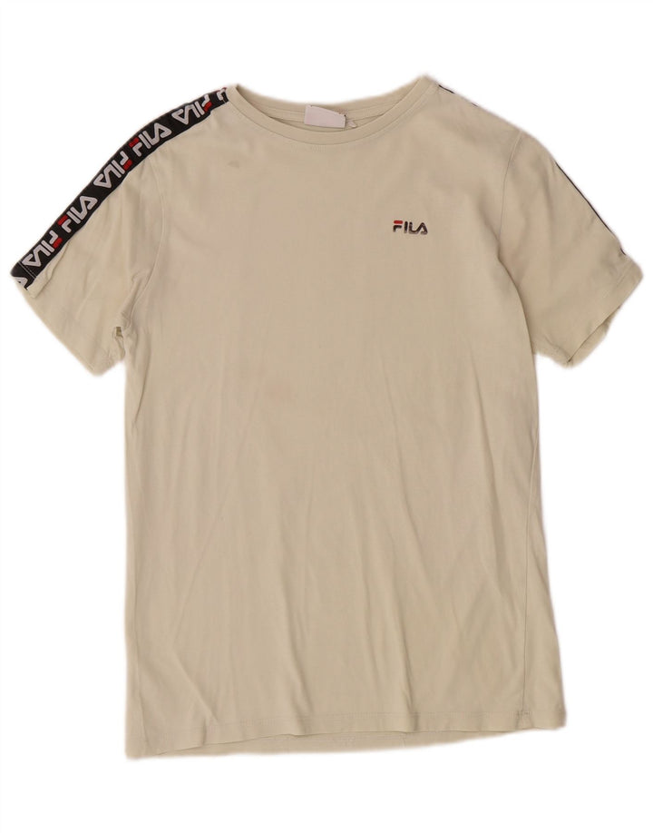 FILA Boys Graphic T-Shirt Top 13-14 Years Off White