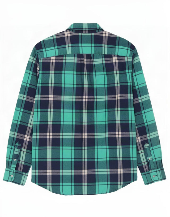Camicia da uomo American Eagle XL in cotone a quadri verdi