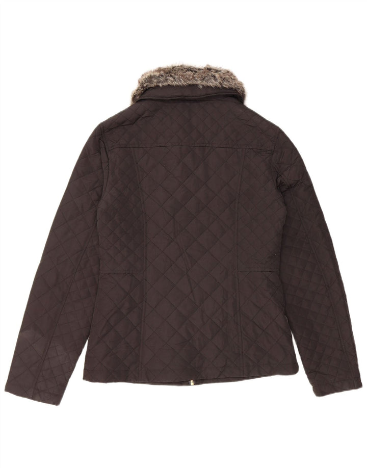 OASIS Womens Quilted Jacket UK 6 XS Black Polyester