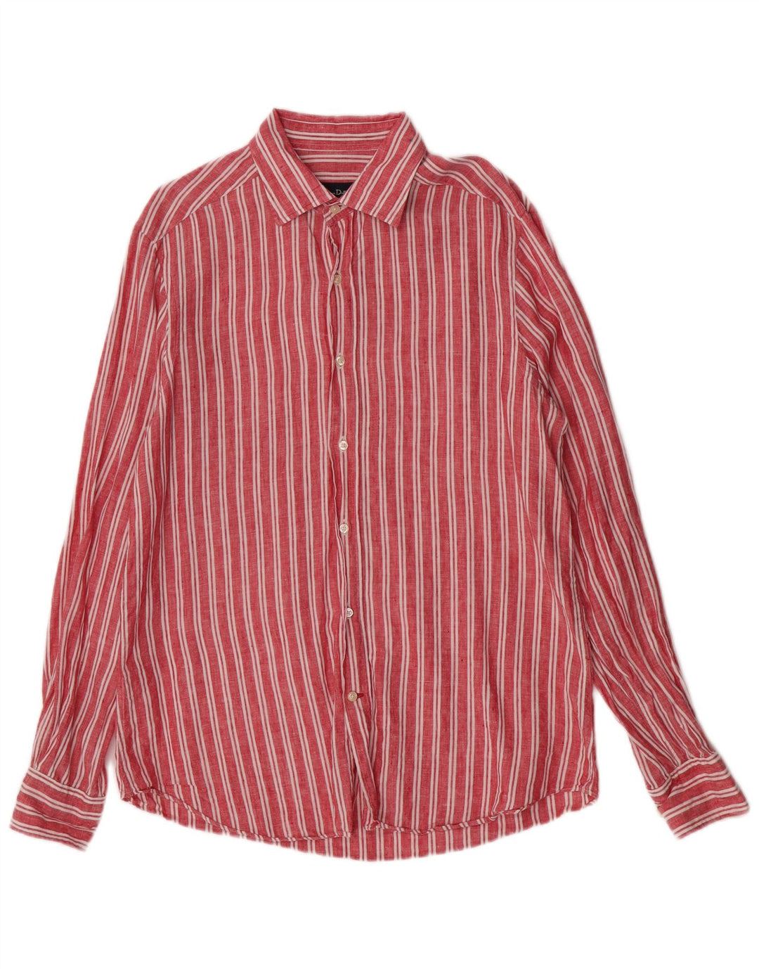 Camisa masculina Massimo Dutti grande listrada vermelha
