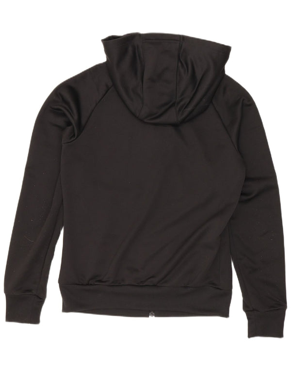 Adidas Womens Zip Hoodie Sweater UK 8 Small Black Polyester