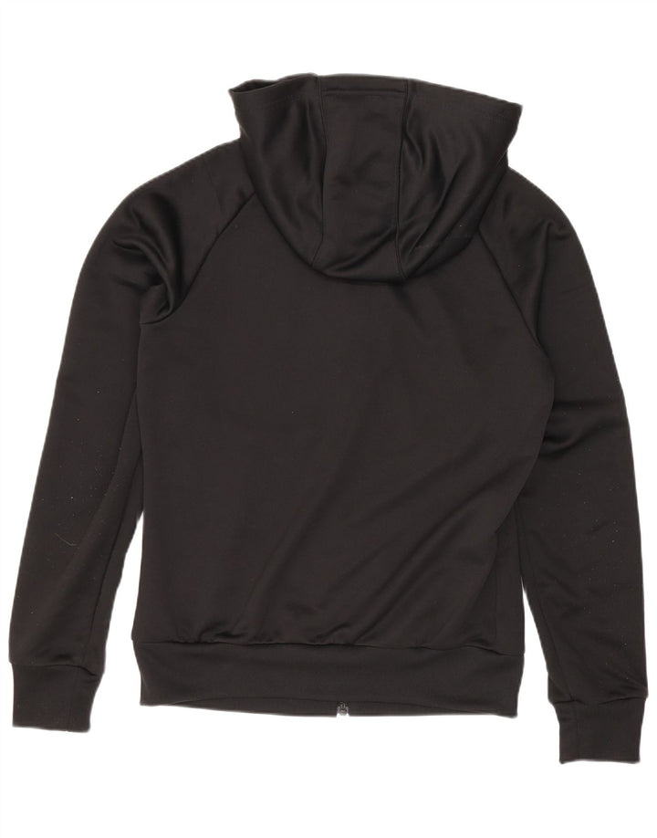 Adidas Womens Zip Hoodie Sweater UK 8 Small Black Polyester